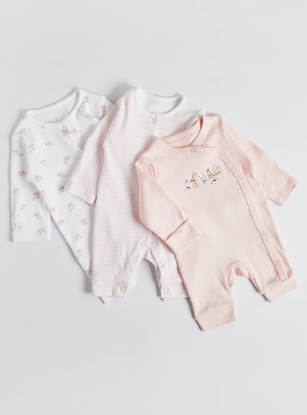 Juniors Assorted Rompers with Snap Button - Set of 3