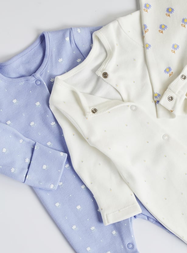 Juniors Printed Rompers with Snap Buttons - Set of 3