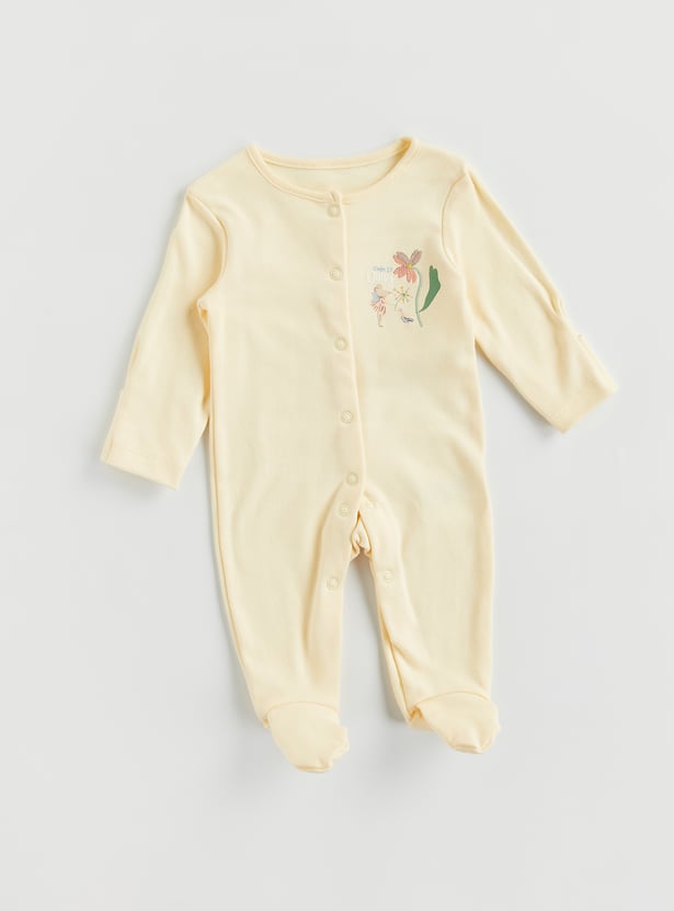 Juniors Floral Print Sleepsuit - Set of 3