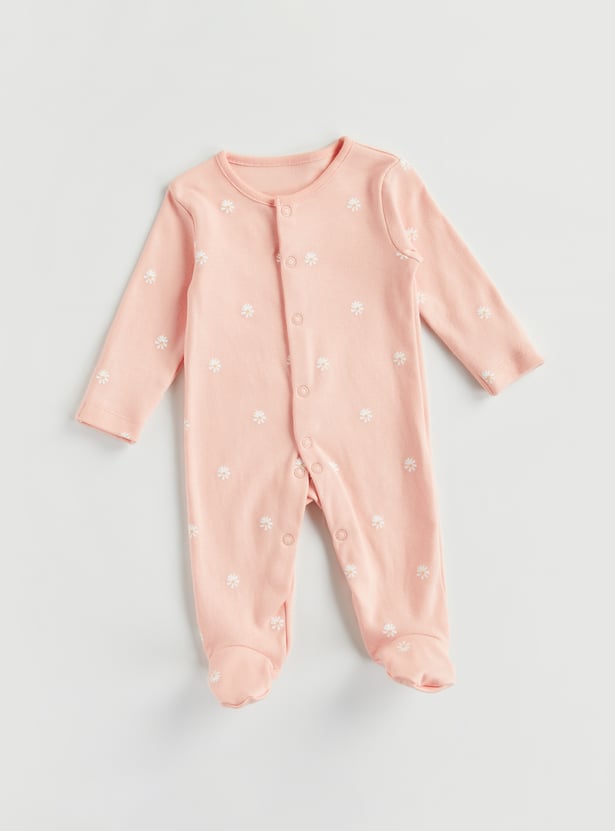 Juniors Floral Print Sleepsuit - Set of 3