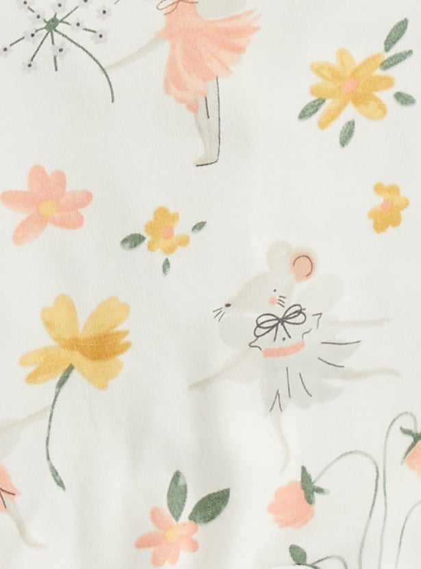 Juniors Floral Print Sleepsuit - Set of 3