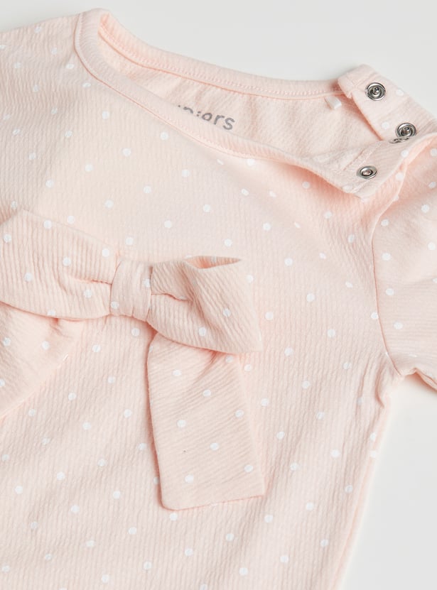 Juniors Bow-Detail Drop Waist Dress
