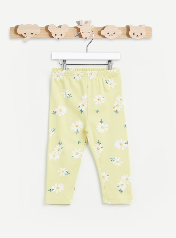 Juniors Floral Print T-shirt and Pyjamas Set