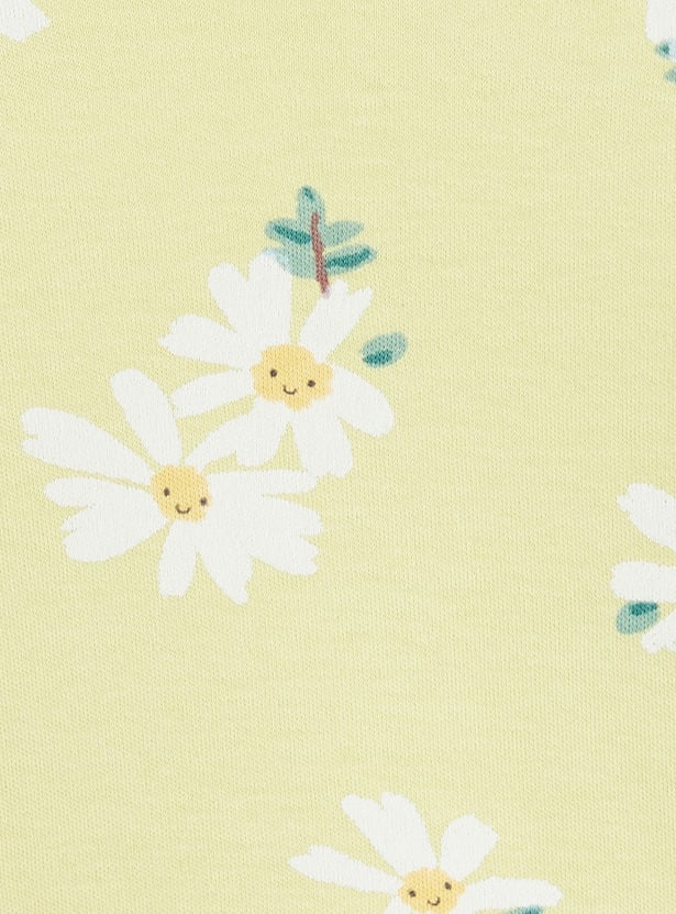 Juniors Floral Print T-shirt and Pyjamas Set