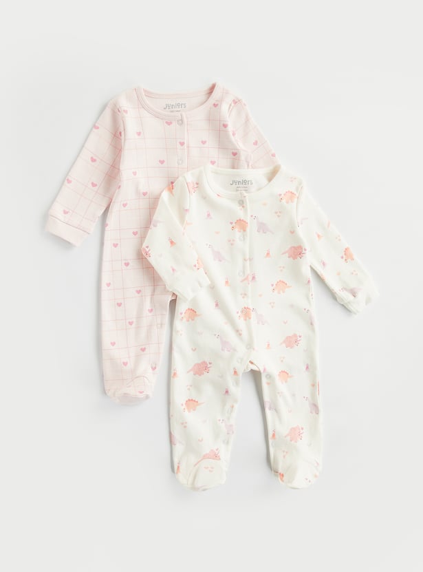 Juniors Printed Sleepsuit - Set of 2
