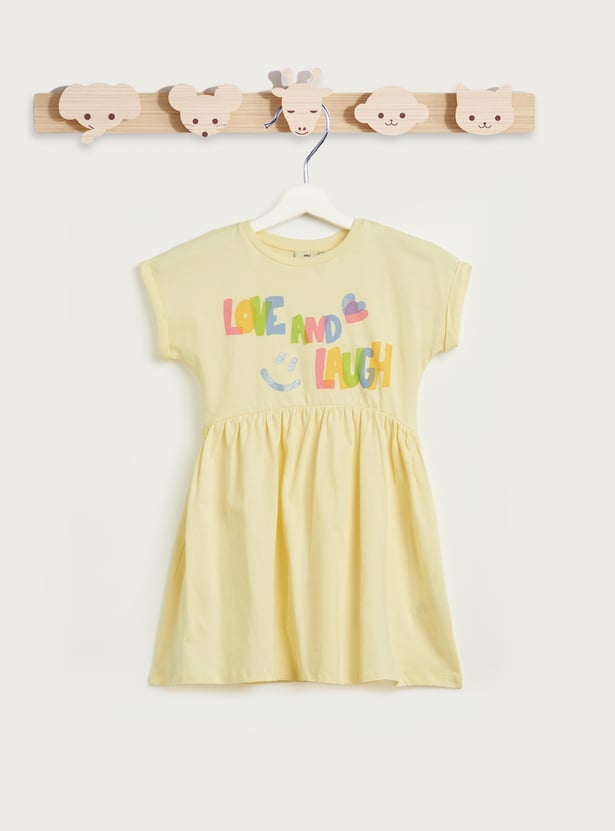 Juniors Printed A-line Dress