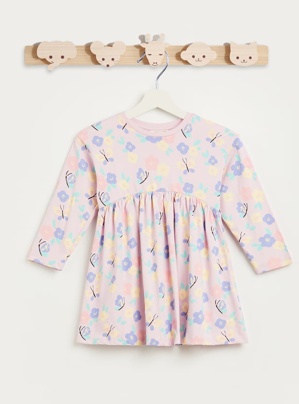 Juniors Floral Print A-line Dress