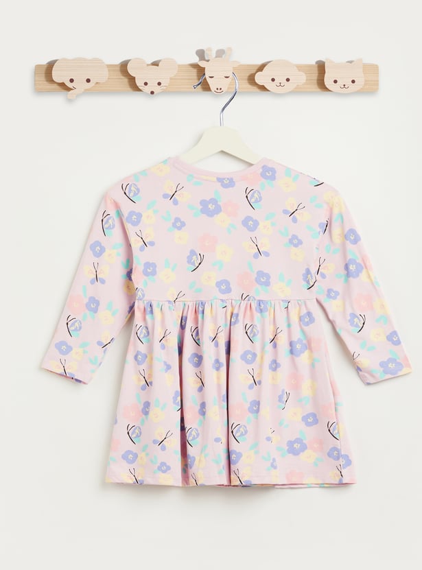 Juniors Floral Print A-line Dress