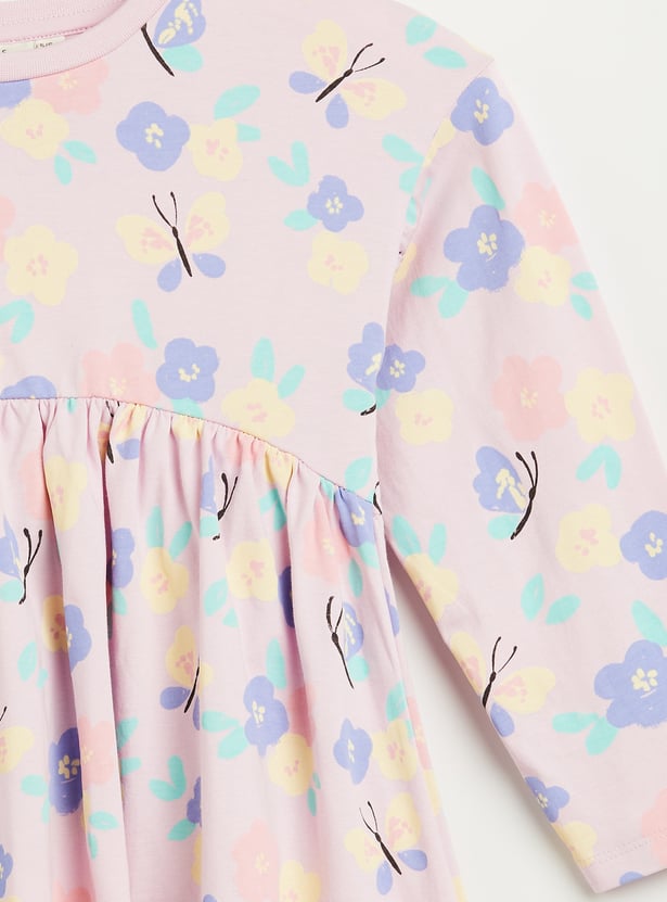 Juniors Floral Print A-line Dress