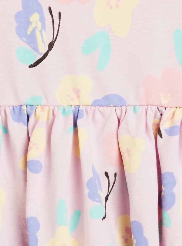 Juniors Floral Print A-line Dress