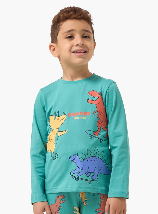 Juniors Dinosaur Print T-shirt and Joggers Set