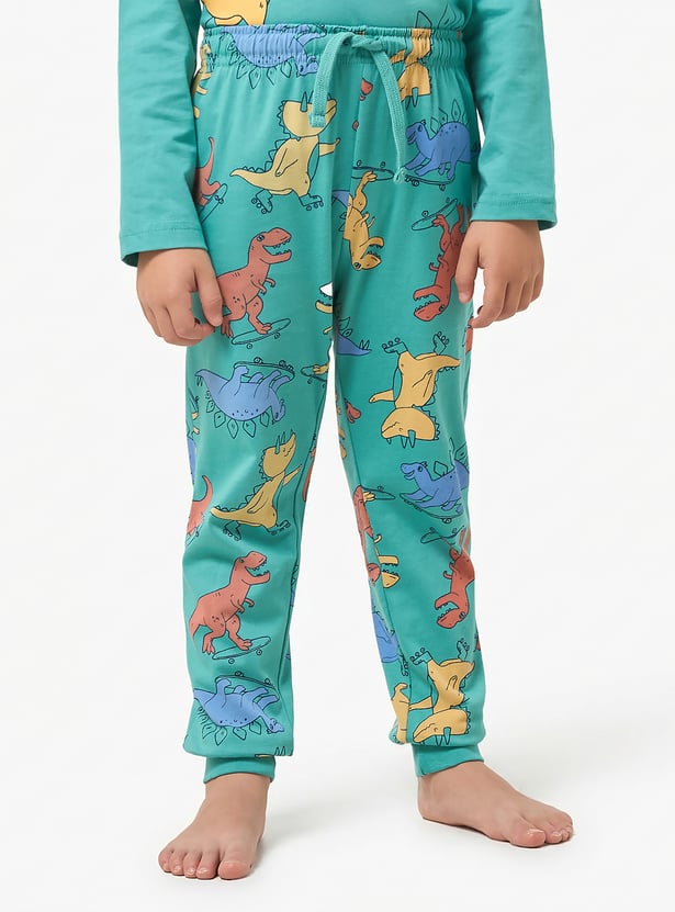 Juniors Dinosaur Print T-shirt and Joggers Set