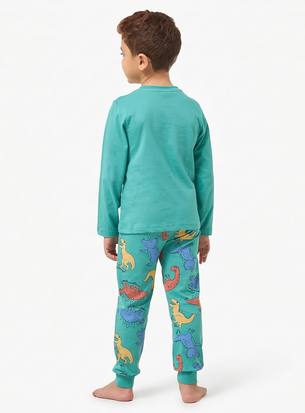 Juniors Dinosaur Print T-shirt and Joggers Set