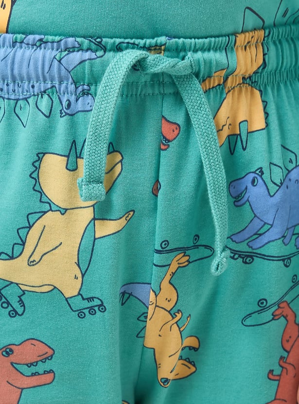 Juniors Dinosaur Print T-shirt and Joggers Set
