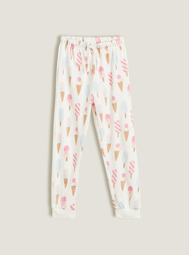 Juniors Printed T-shirt and Joggers Set