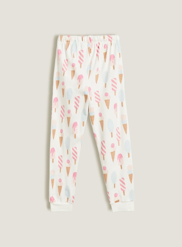Juniors Printed T-shirt and Joggers Set