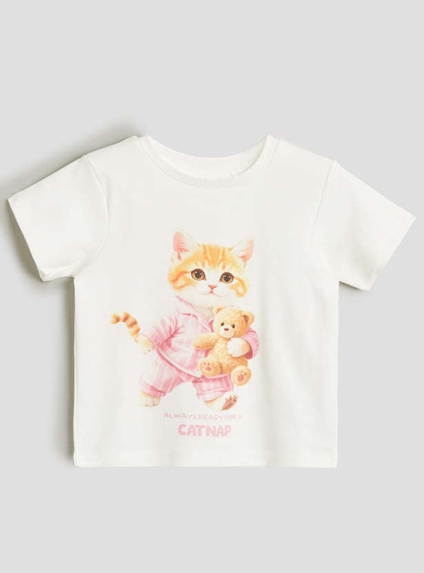 Juniors Printed T-shirt and Joggers Set