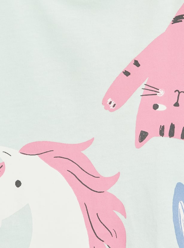 Juniors Printed T-shirt and Pyjama Set