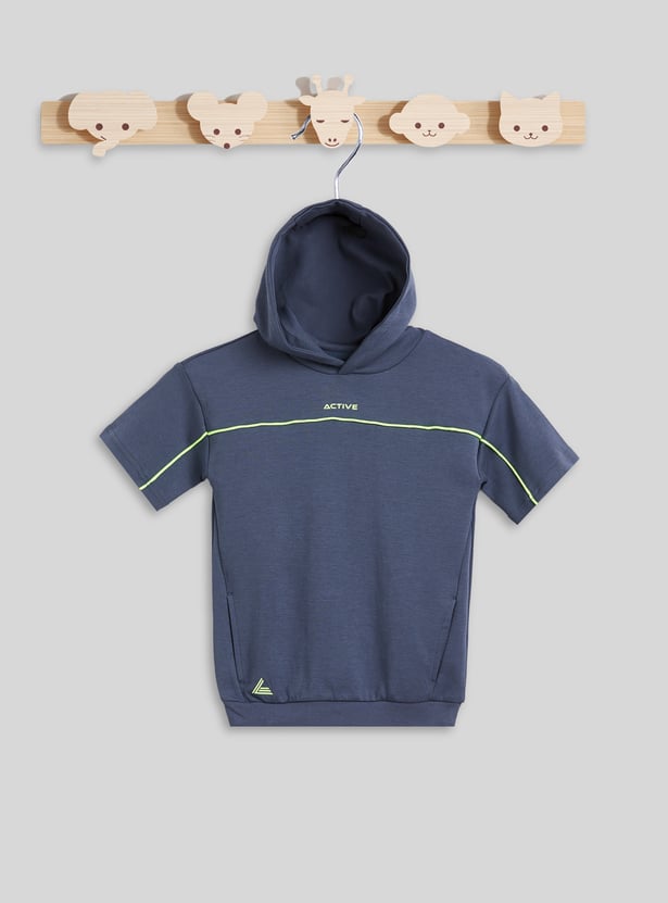 Junior Sports Solid T-shirt and Shorts Set