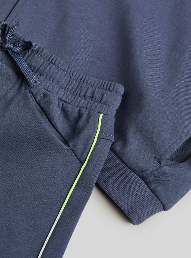 Junior Sports Solid T-shirt and Shorts Set