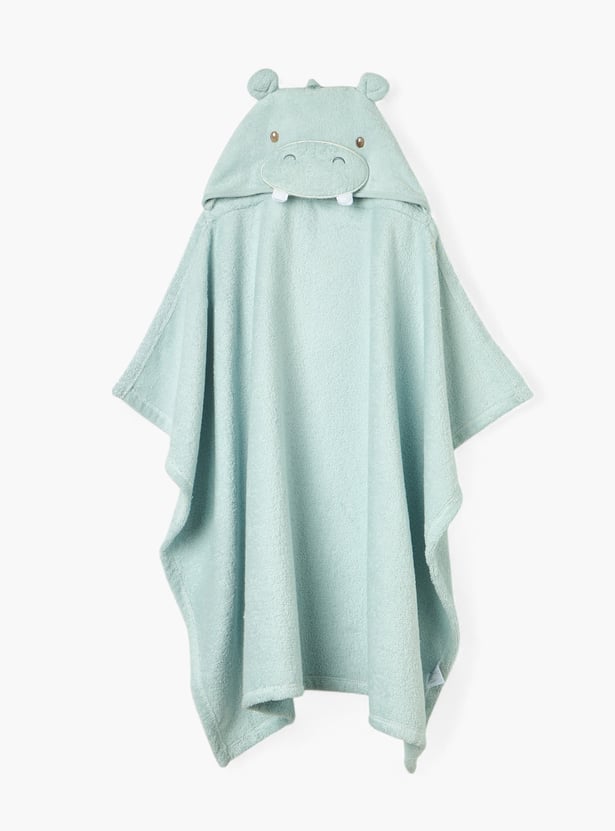 Juniors Hippo Applique Hooded Towel - 68x94 cm