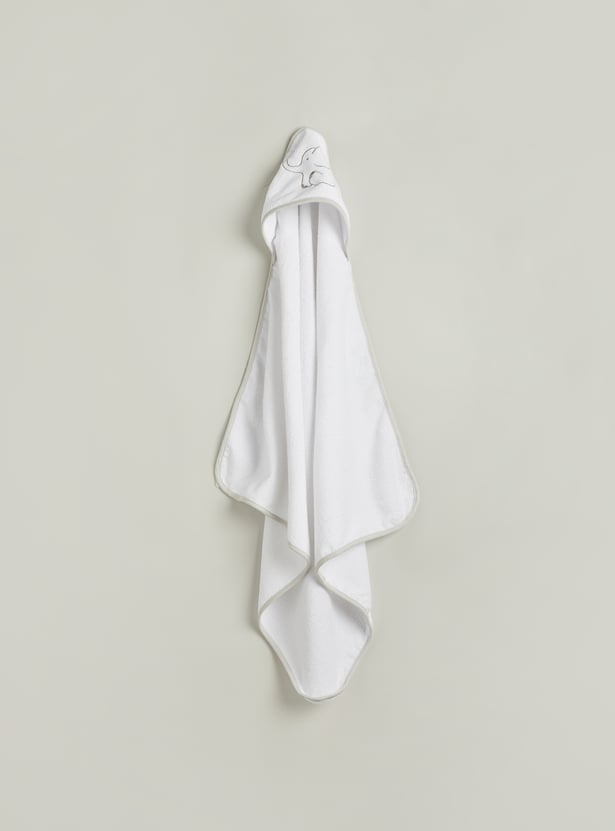 Juniors 2 Piece Embroidered Hooded Towel - 75x75 cm