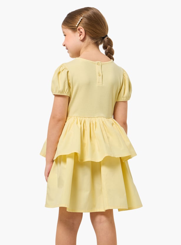 Juniors Solid Tiered Dress