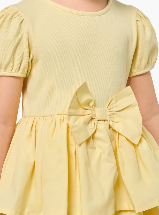 Juniors Solid Tiered Dress