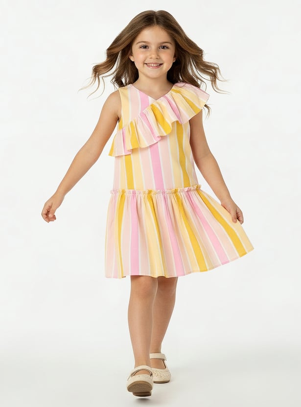 Juniors Striped A-line Dress