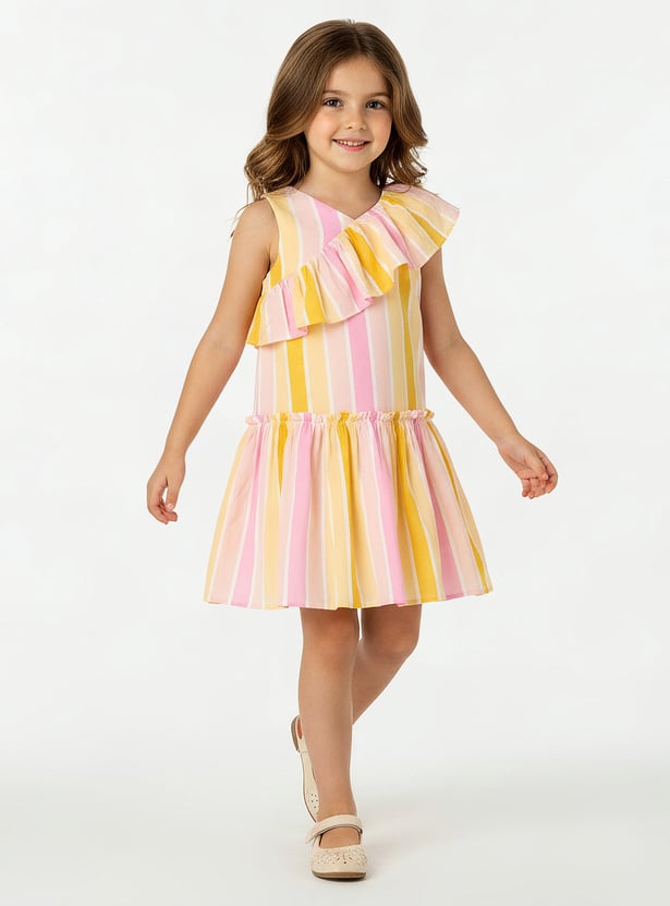 Juniors Striped A-line Dress