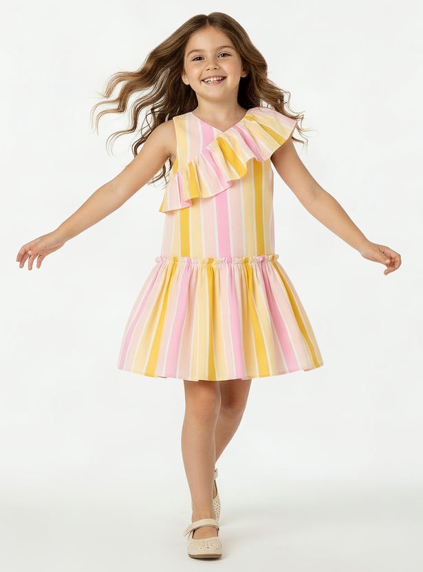 Juniors Striped A-line Dress
