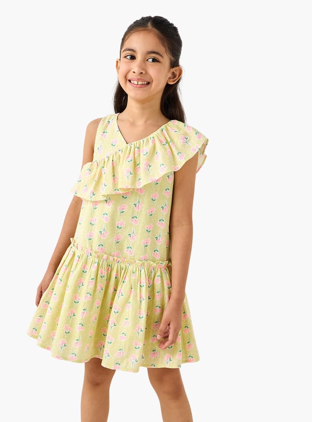 Juniors Floral Print A-line Dress