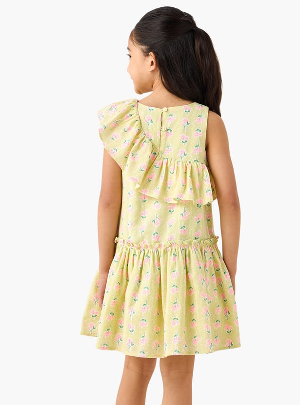 Juniors Floral Print A-line Dress