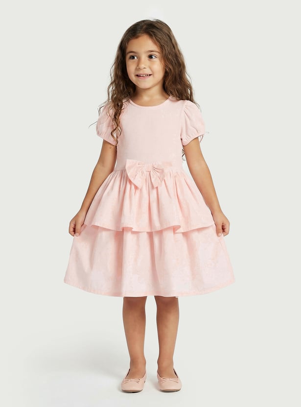 Juniors Solid Tiered Dress