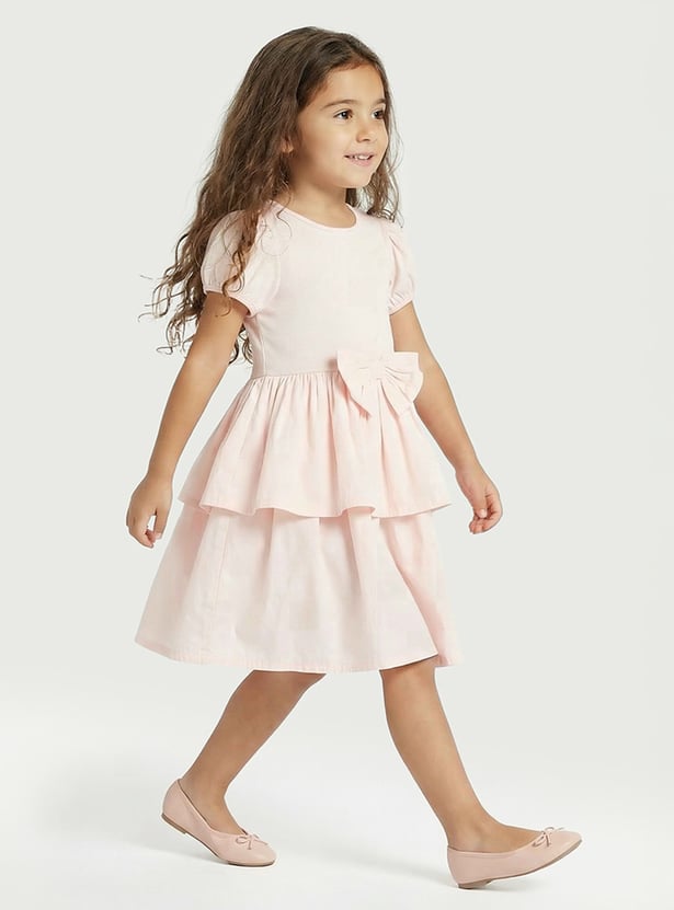 Juniors Solid Tiered Dress
