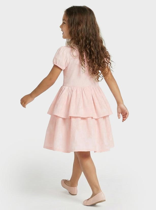 Juniors Solid Tiered Dress