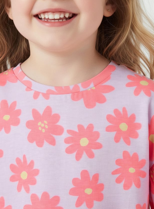 Juniors Floral Print T-shirt