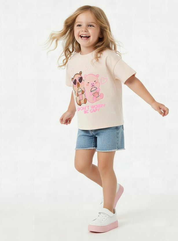 Juniors Bear Print T-shirt