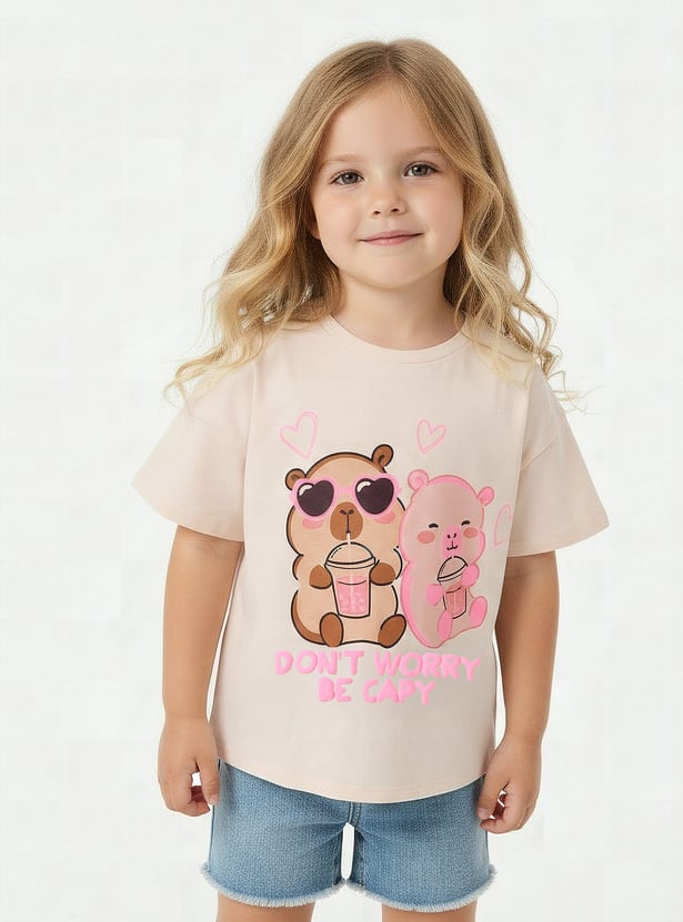 Juniors Bear Print T-shirt