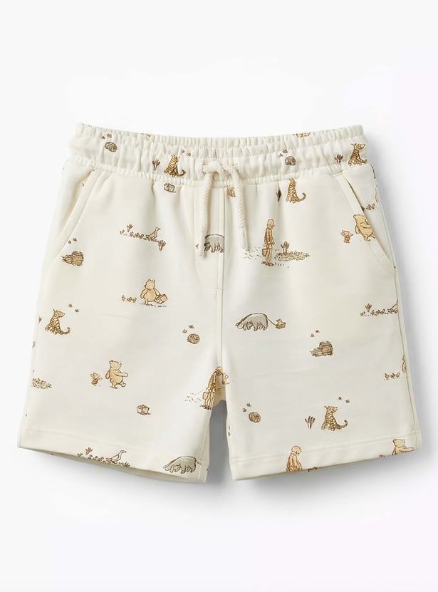 Juniors Winnie the Pooh Print Polo T-shirt and Shorts Set