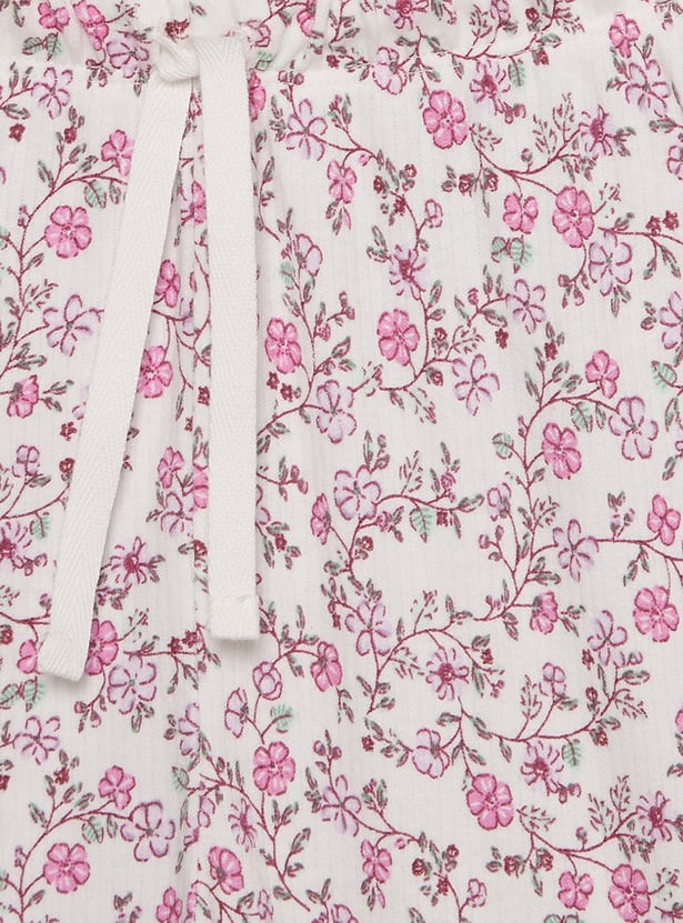 Juniors Floral Print T-shirt & Pyjama Set