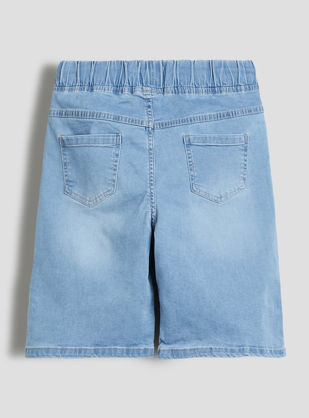 Juniors Solid Denim Shorts