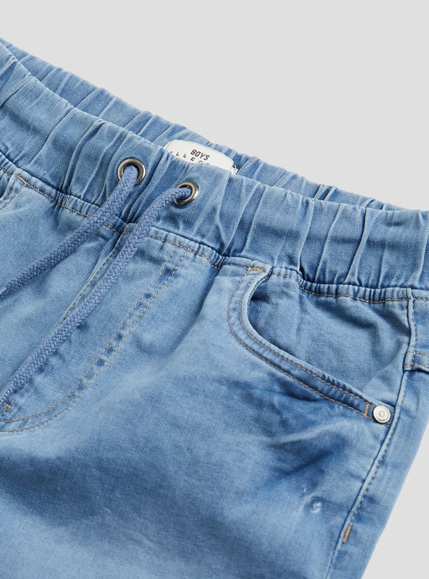 Juniors Solid Denim Shorts