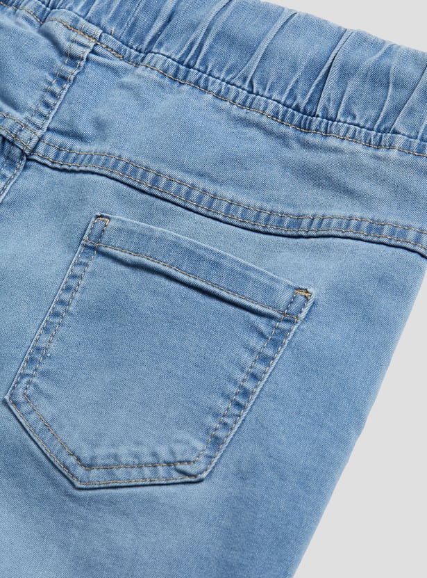 Juniors Solid Denim Shorts