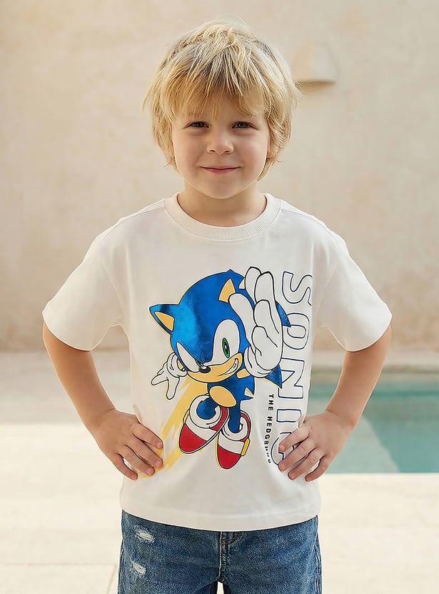 Juniors Sonic the Hedgehog Print T-shirt