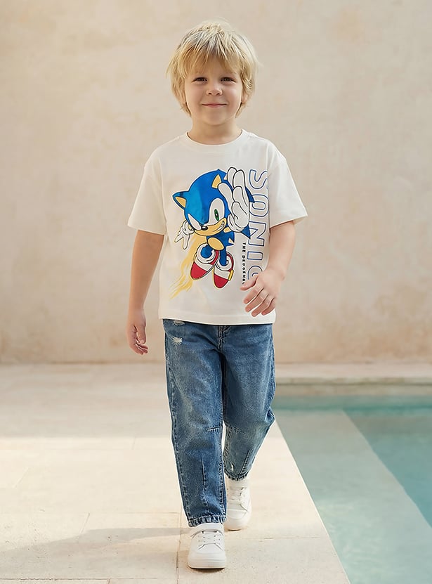 Juniors Sonic the Hedgehog Print T-shirt