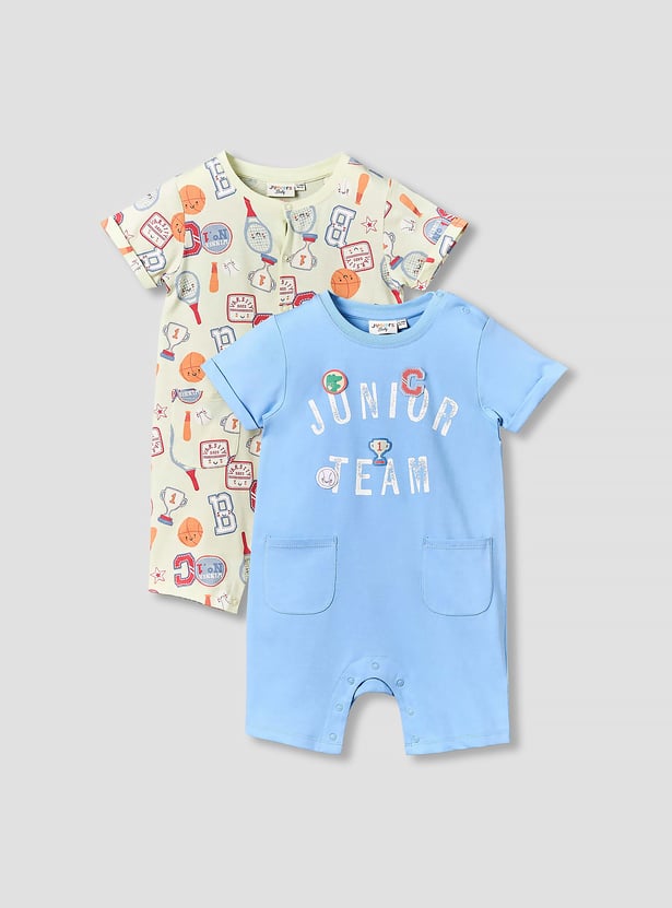 Juniors Printed Rompers - Pack of 2