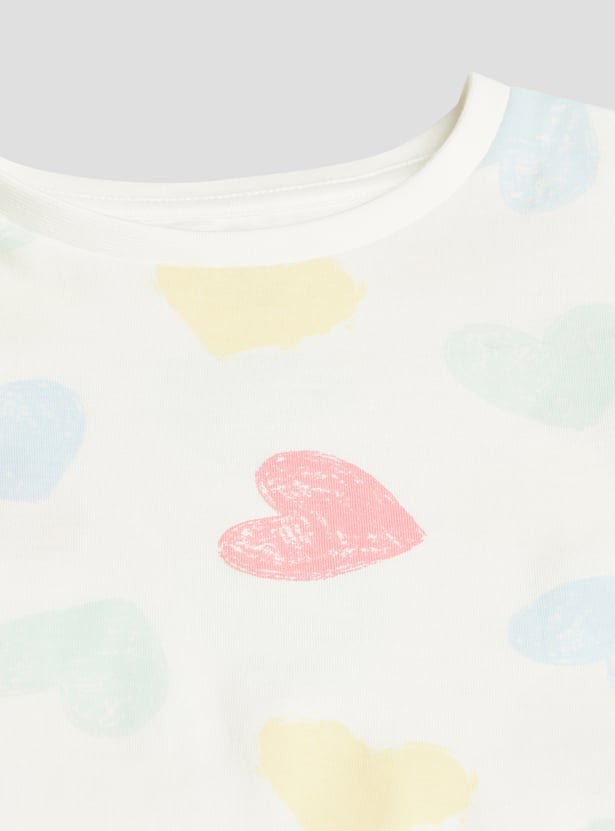 Juniors Heart Print T-shirt