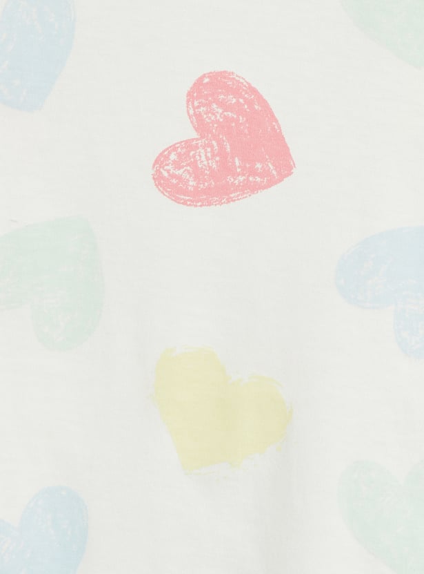 Juniors Heart Print T-shirt
