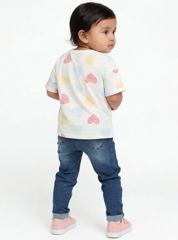 Juniors Heart Print T-shirt